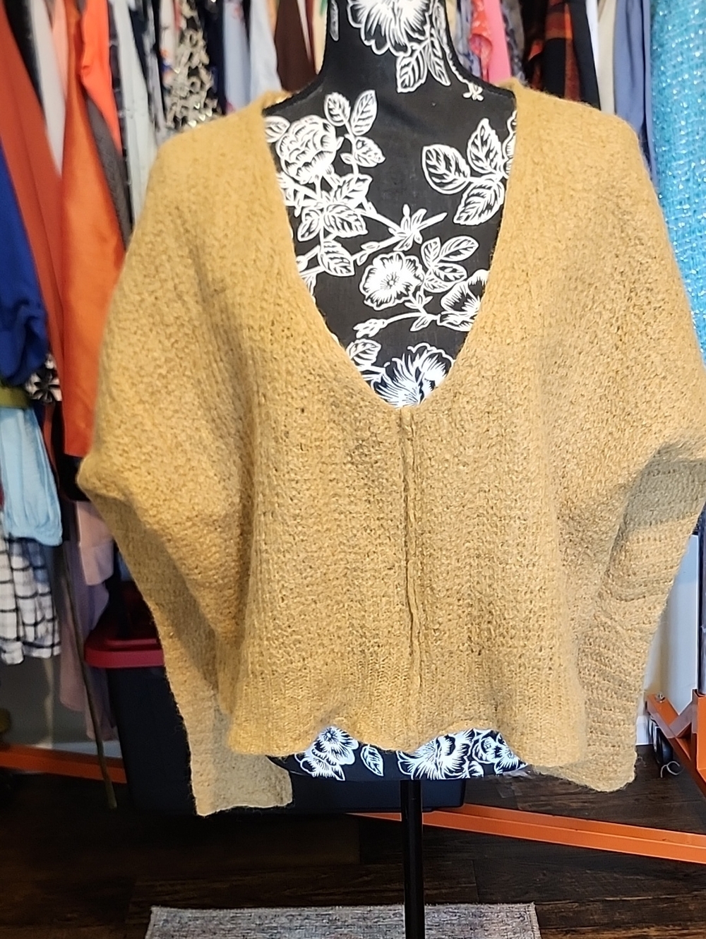 Free People Oversized Scoop-Neck Sweater in Mustard